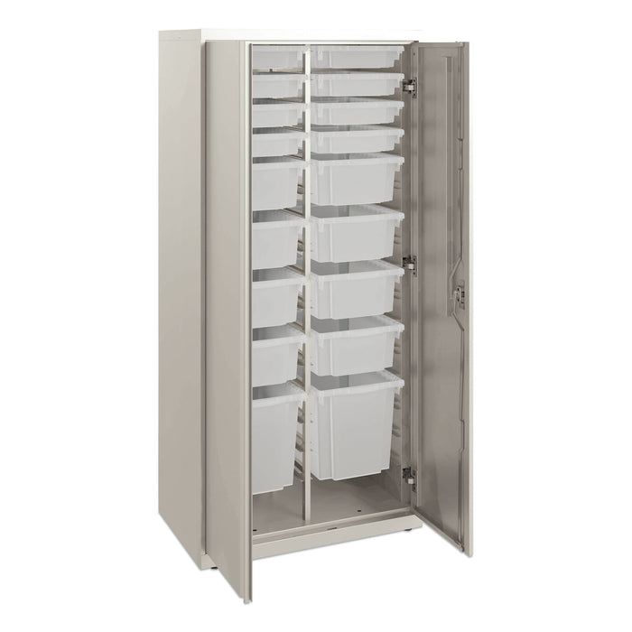Flagship Storage Cabinet with 8 Small, 8 Medium and 2 Large Bins, 30 x 18 x 64.25, Loft