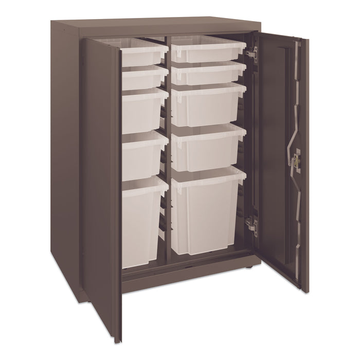 Flagship Storage Cabinet with 4 Small, 4 Medium and 2 Large Bins, 30 x 18 x 39.13, Charcoal