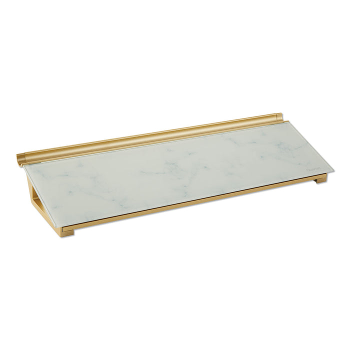 Glass Dry Erase Desktop Computer Pad, 18 x 6, Marble