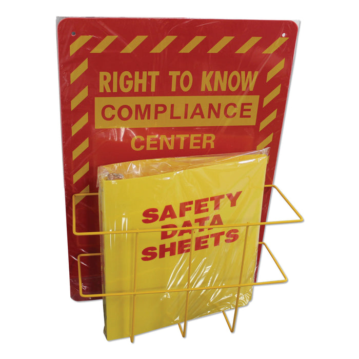 Deluxe Reversible Right-To-Know\Understand SDS Center, 14.5w x 5.2d x 21h, Red/Yellow
