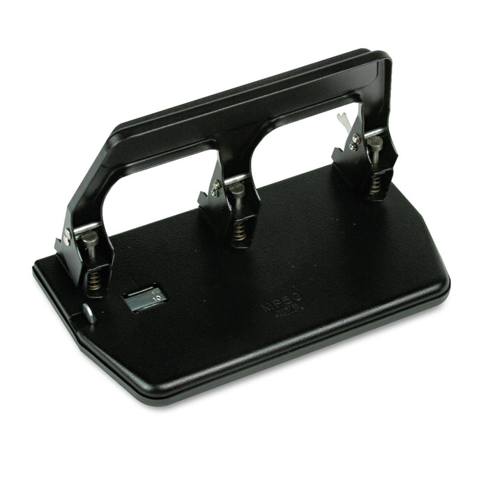 40-Sheet Heavy-Duty Three-Hole Punch, 9/32" Holes, Gel Pad Handle, Black