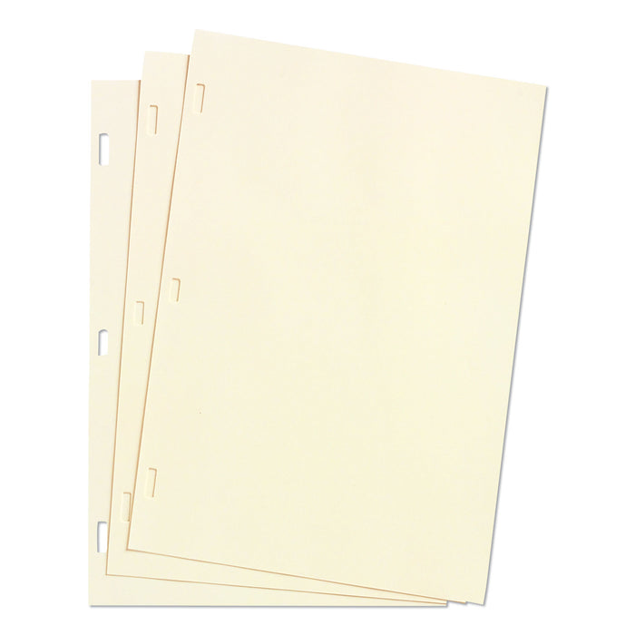 Looseleaf Minute Book Ledger Sheets, Ivory Linen, 11 x 8-1/2, 100 Sheet/Box