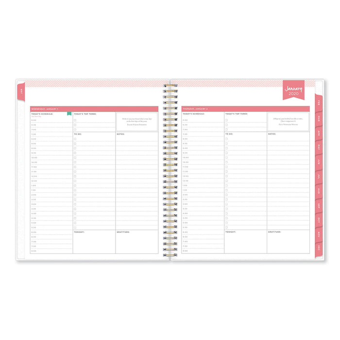 Day Designer Daily/Monthly Planner, 10 x 8, Navy/White, 2021