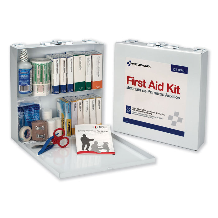First Aid Station for 50 People, 196-Pieces, OSHA Compliant, Metal Case