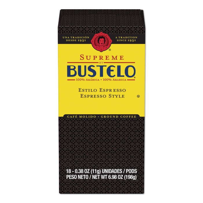 Espresso Style Coffee Pods, Espresso, 0.38 oz Pods,18/Box
