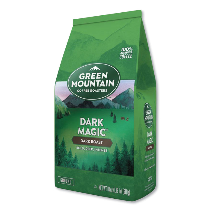 Dark Magic Ground Coffee, 18 oz Bag, 6/Carton
