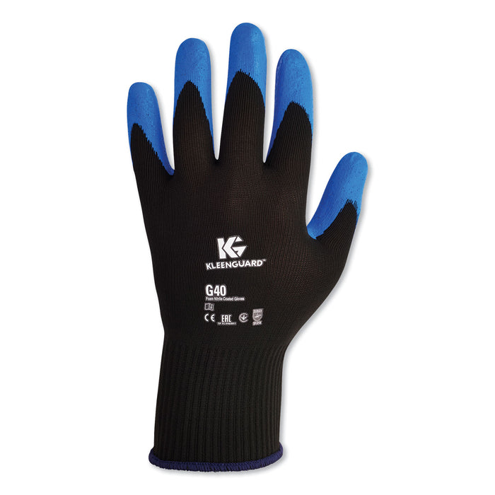 G40 Nitrile Coated Gloves, 230 mm Length, Medium/Size 8, Blue, 12 Pairs