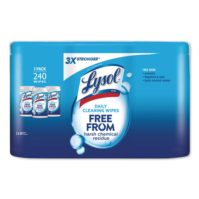 Daily Cleansing Wipes, 8 x 7, White, 80 Wipes/Can, 3 Cans/Pack, 2 Packs/Carton