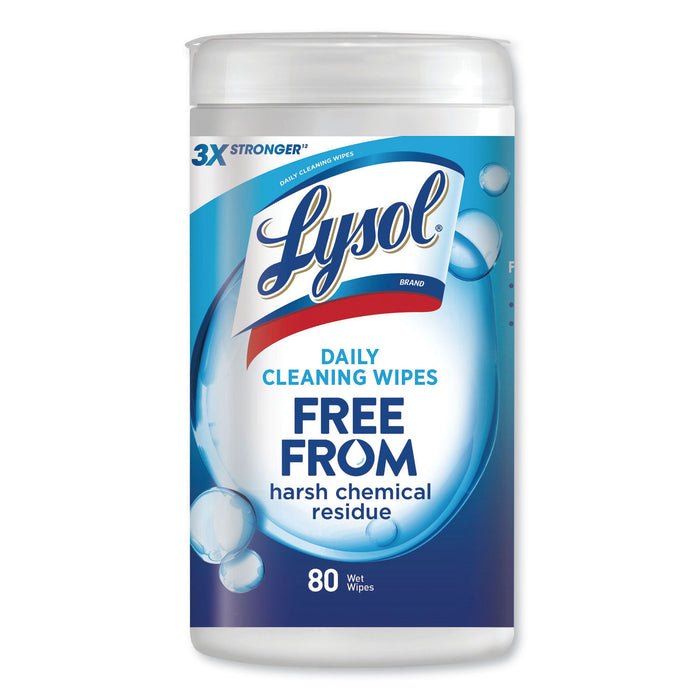 Daily Cleansing Wipes, 8" x 7", White, 80 Wipes/Canister, 6 Canisters/Carton