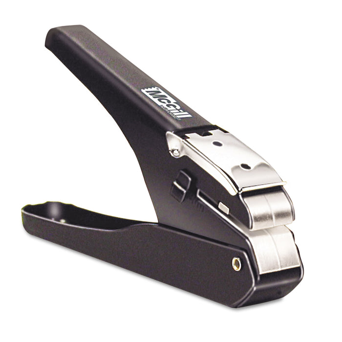 Handheld Badge Punch, 9/16 x 1/8 Horizontal Slot, 1/8"-5/8" Reach, Black/Chrome