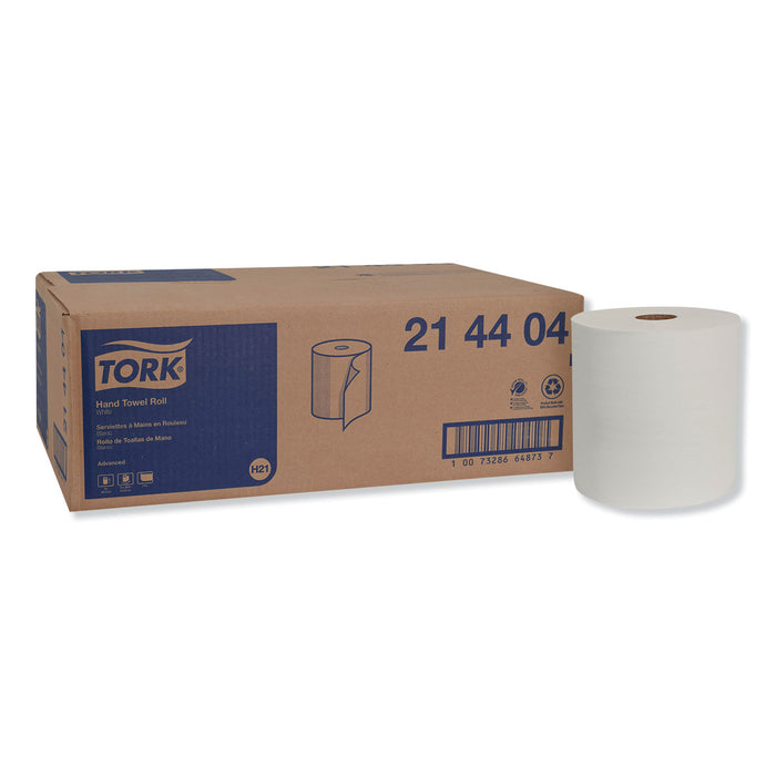 Hardwound Roll Towel, 8" x 1000 ft, White, 6 Rolls/Carton