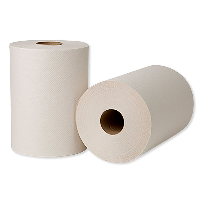 Hardwound Roll Towels, 7.88" x 425 ft, Natural White, 12 Rolls/Carton