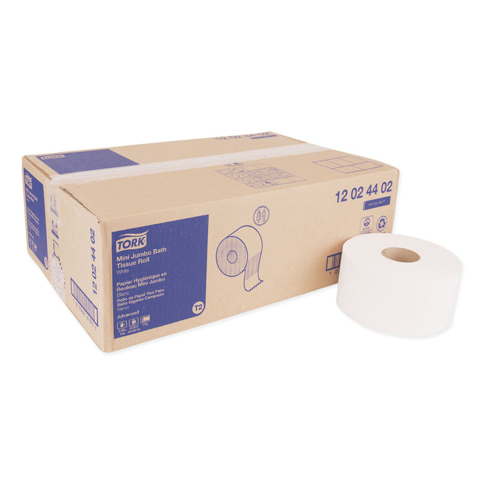 Advanced Mini-Jumbo Roll Bath Tissue, Septic Safe, 2-Ply, White, 3.48" x 751 ft, 12 Rolls/Carton