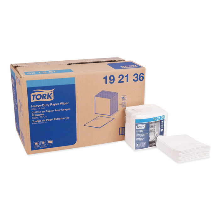 Heavy-Duty Paper Wiper 1/4 Fold, 12.5 x 13, White, 56/Pack, 16 Packs/Carton