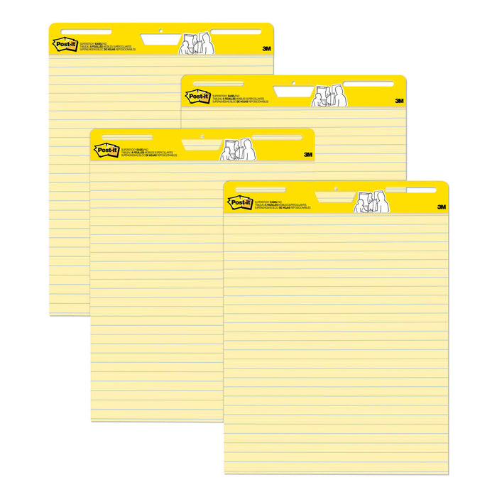 Self-Stick Easel Pads, 25 x 30, Yellow, 30 Sheets, 4/Carton