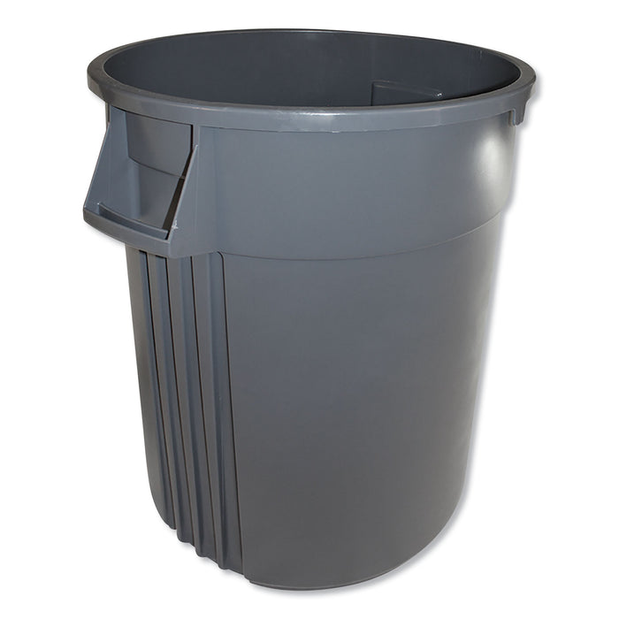 Advanced Gator Waste Container, Round, Plastic, 44 gal, Gray