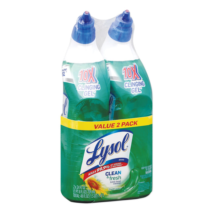 Clean & Fresh Toilet Bowl Cleaner Cling Gel, Country Scent, 24oz, 2/Pack, 4PK/CT