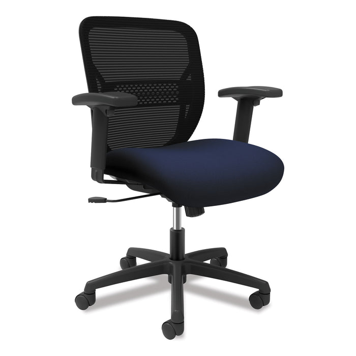 Gateway Mid-Back Task Chair with Adjustable Arms, Supports Up to 250 lbs, Navy Seat, Black Back, Black Base