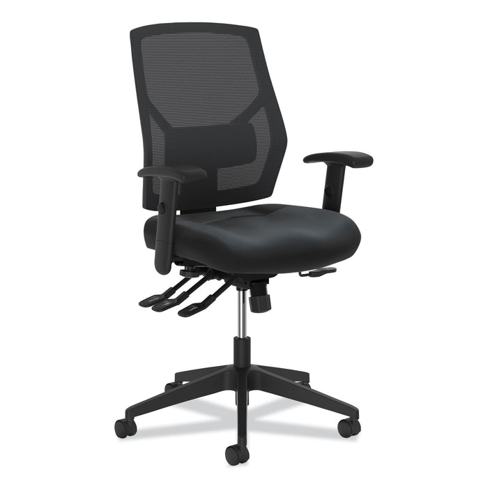 Crio High-Back Task Chair with Asynchronous Control, Supports up to 250 lbs., Black Seat/Black Back, Black Base
