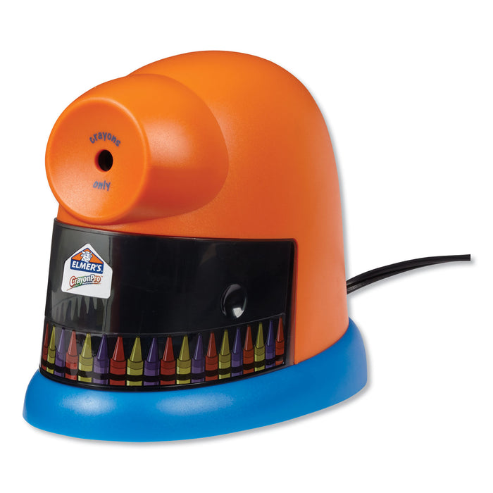 CrayonPro Electric Sharpener, School Version, AC-Powered, 5.63" x 8.75" x 7.13", Orange/Blue