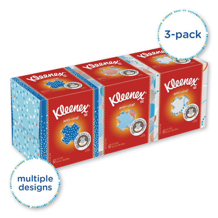 Boutique Anti-Viral Tissue, 3-Ply, White, Pop-Up Box, 60/Box, 3 Boxes/Pack