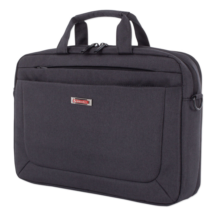 Cadence 2 Section Briefcase, Holds Laptops 15.6", 4.5" x 4.5" x 16", Charcoal