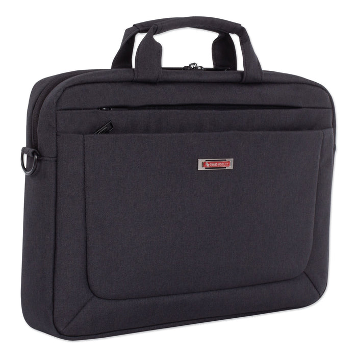 Cadence Slim Briefcase, Holds Laptops 15.6", 3.5" x 3.5" x 16", Charcoal