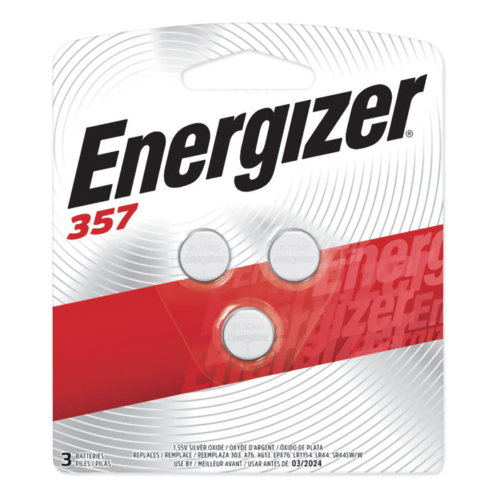 357/303 Silver Oxide Button Cell Battery, 1.5V, 3/Pack