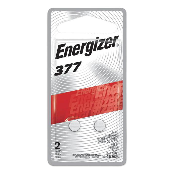 377 Silver Oxide Button Cell Battery, 1.5V, 2/Pack