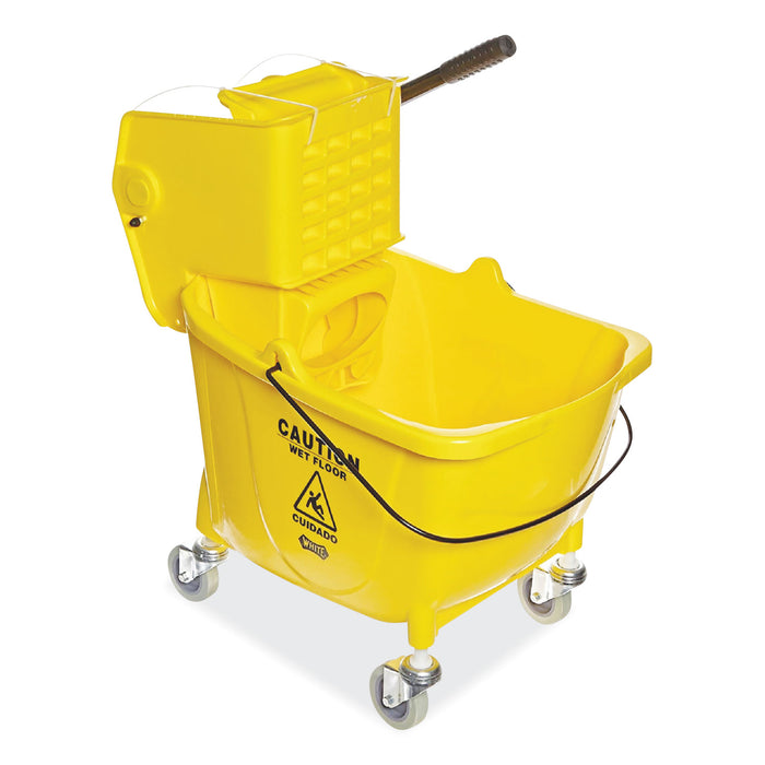 Pro-Pac Side-Squeeze Wringer/Bucket Combo, 8.75gal, Yellow