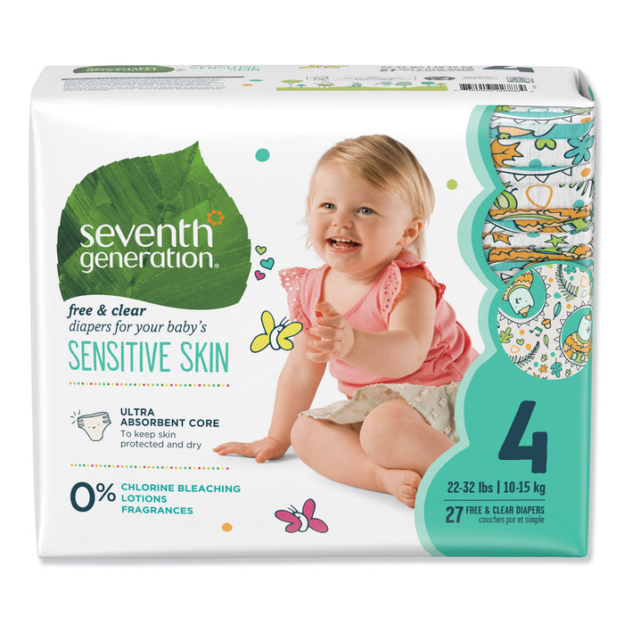 Free and Clear Baby Diapers, Size 4, 22 lbs to 32 lbs, 108/Carton