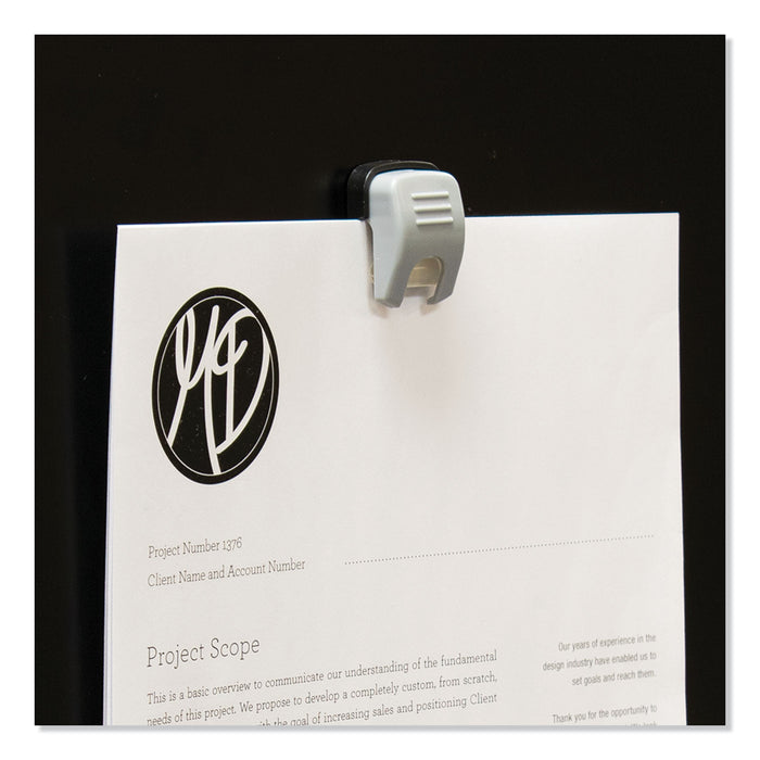 Grip-A-Clip Magnetic/Adhesive Clips, 0.13", Gray, 10/Box