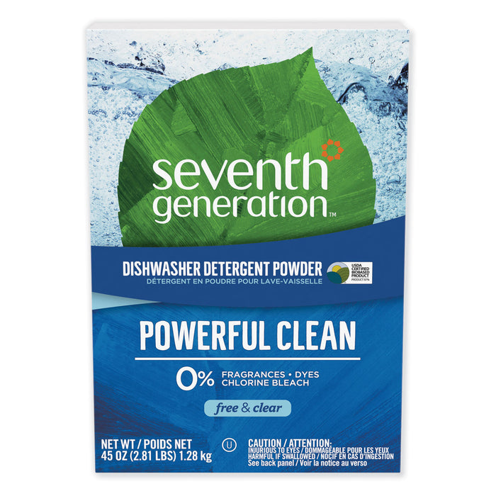 Automatic Dishwasher Powder, Free and Clear, 45oz Box, 12/Carton
