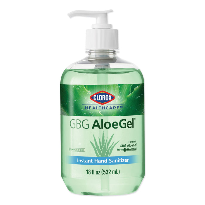 GBG AloeGel Instant Gel Hand Sanitizer, 18 oz Bottle, 12/Carton