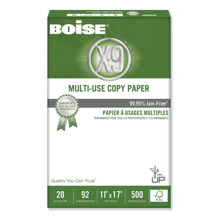 X-9 Multi-Use Copy Paper, 92 Bright, 20lb, 11 x 17, White, 500 Sheets/Ream, 5 Reams/Carton