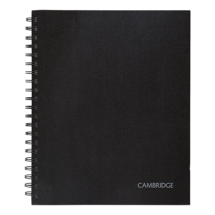 Hardbound Notebook w/ Pocket, 1 Subject, Wide/Legal Rule, Black Cover, 11 x 8.5, 96 Sheets