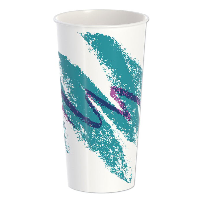 Double Sided Poly Paper Cold Cups, 21 oz, Jazz Design, 50/Pack, 20 Packs/Carton