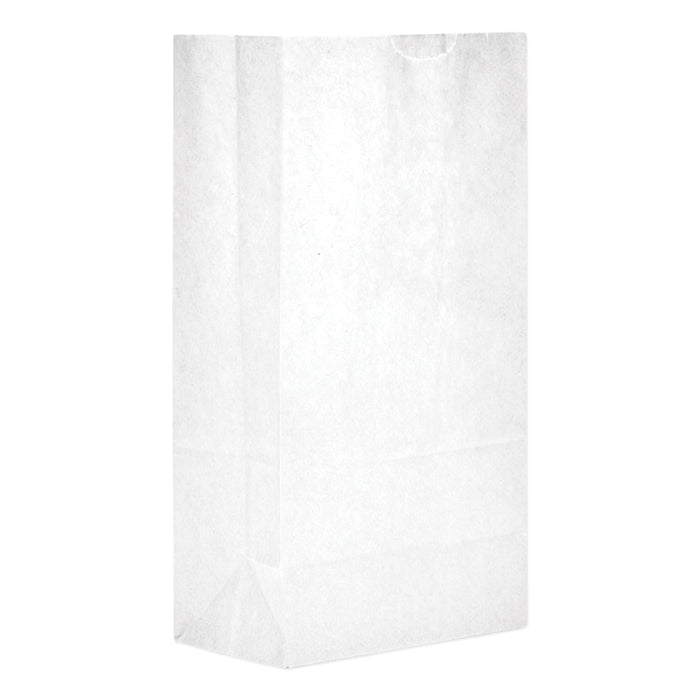 Grocery Paper Bags, 35 lbs Capacity, #5, 5.25"w x 3.44"d x 10.94"h, White, 500 Bags
