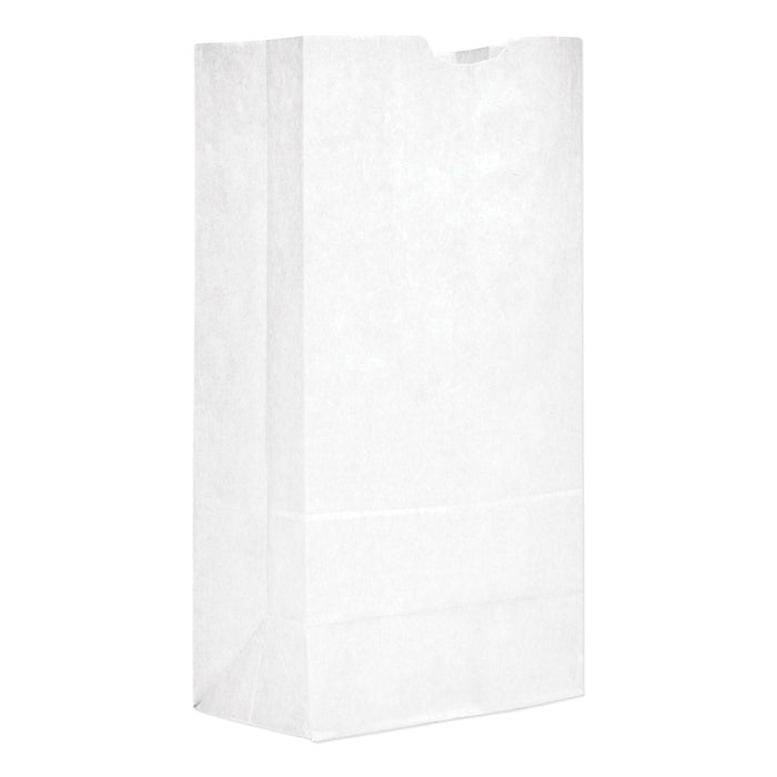 Grocery Paper Bags, 40 lbs Capacity, #20, 8.25"w x 5.94"d x 16.13"h, White, 500 Bags