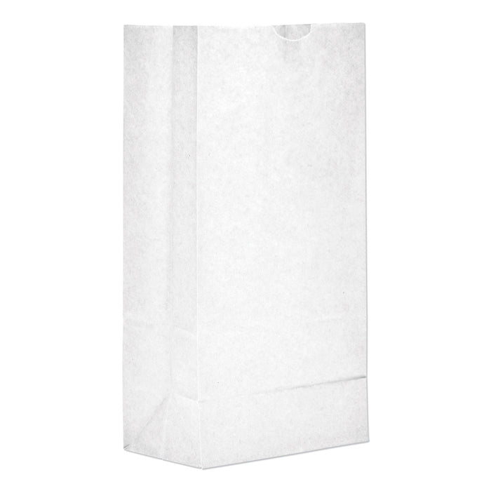 Grocery Paper Bags, 35 lbs Capacity, #8, 6.13"w x 4.17"d x 12.44"h, White, 500 Bags