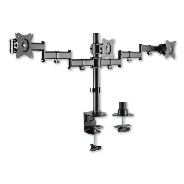 AdaptivErgo Pole-Mounted Monitor Arm, Triple Monitor up to 27", Black