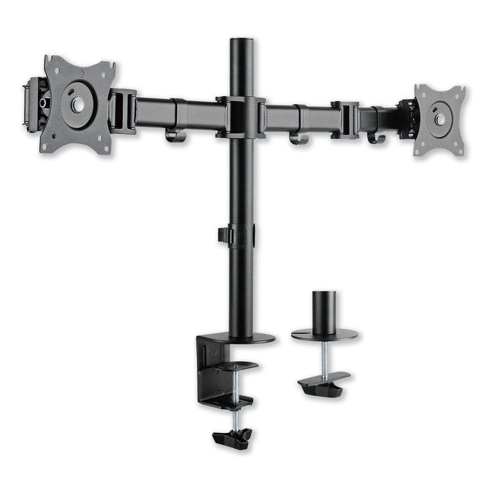 AdaptivErgo Pole-Mounted Monitor Arm, Dual Monitor up to 30", Black