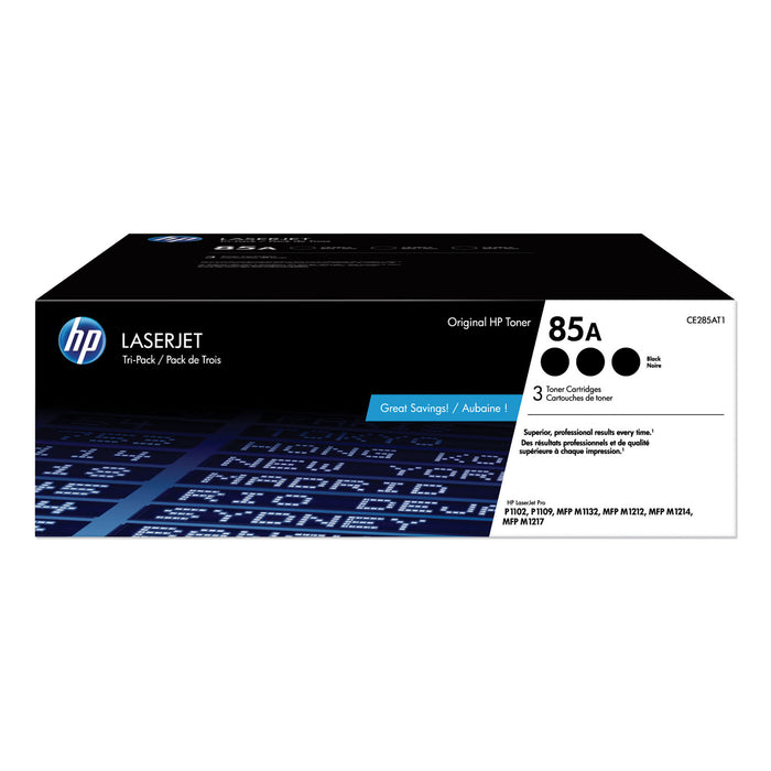 HP 85A, (CE285AT1) 3-Pack Black Original LaserJet Toner Cartridge