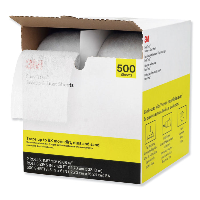 Easy Trap Duster, 5" x 125 ft, White, 2 250 Sheet Rolls/Carton