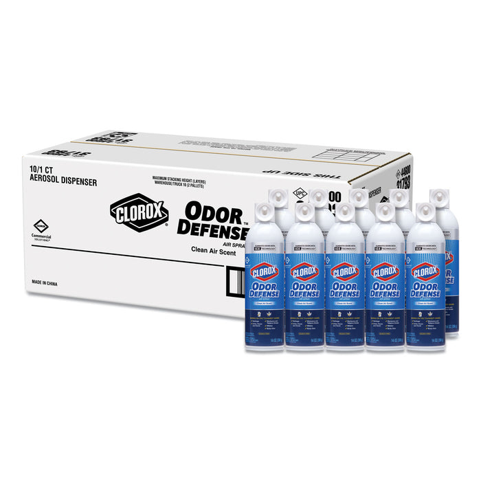 Commercial Solutions Odor Defense, Clean Air, 14 oz Aerosol, 12/Carton