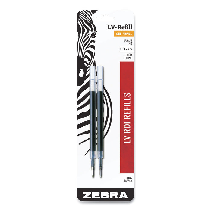 JF Refill for Jimnie, Sarasa, Sarasa, ecoSarasa, Orbitz, Z-Grip, Z-Grip and GR8 Gel Roller Ball Pens, Medium, Black, 2/Pack