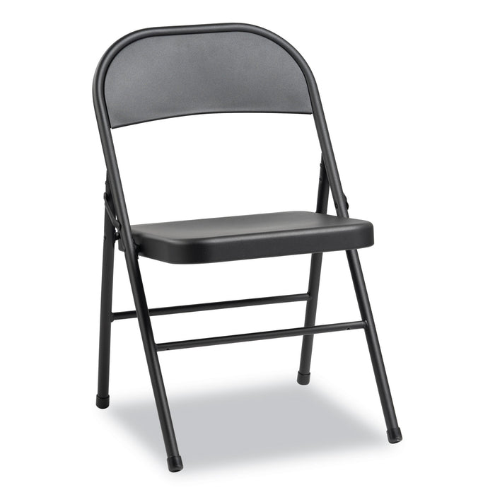 Steel Folding Chair, Graphite Seat/Graphite Back, Graphite Base, 4/Carton