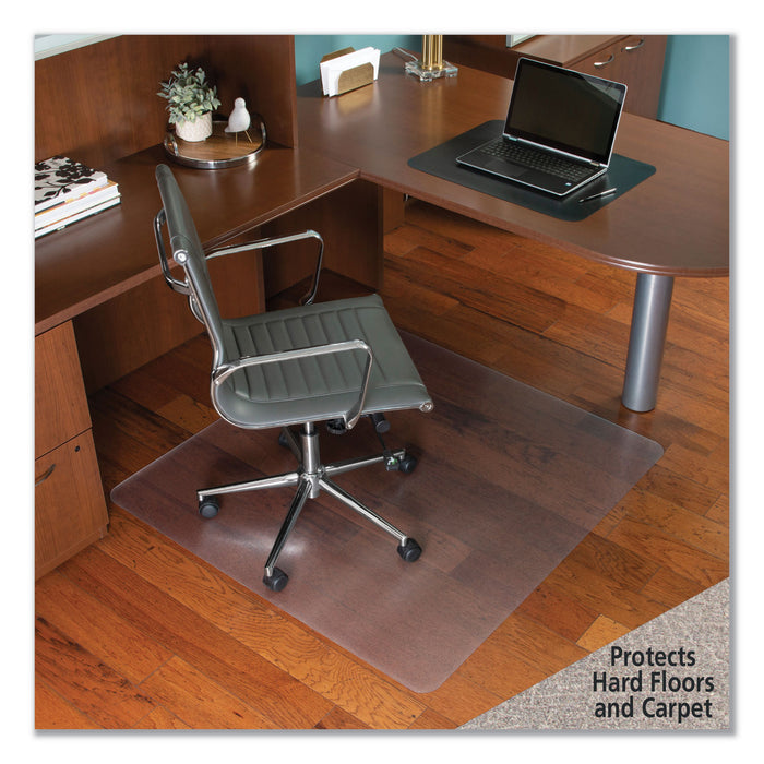 Floor+Mate, For Hard Floor to Medium Pile Carpet up to 0.75", 46 x 48, Clear