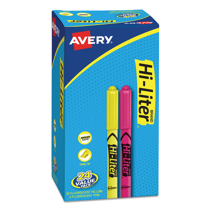 HI-LITER Pen-Style Highlighters, Chisel Tip, Assorted Colors, 24/Pack