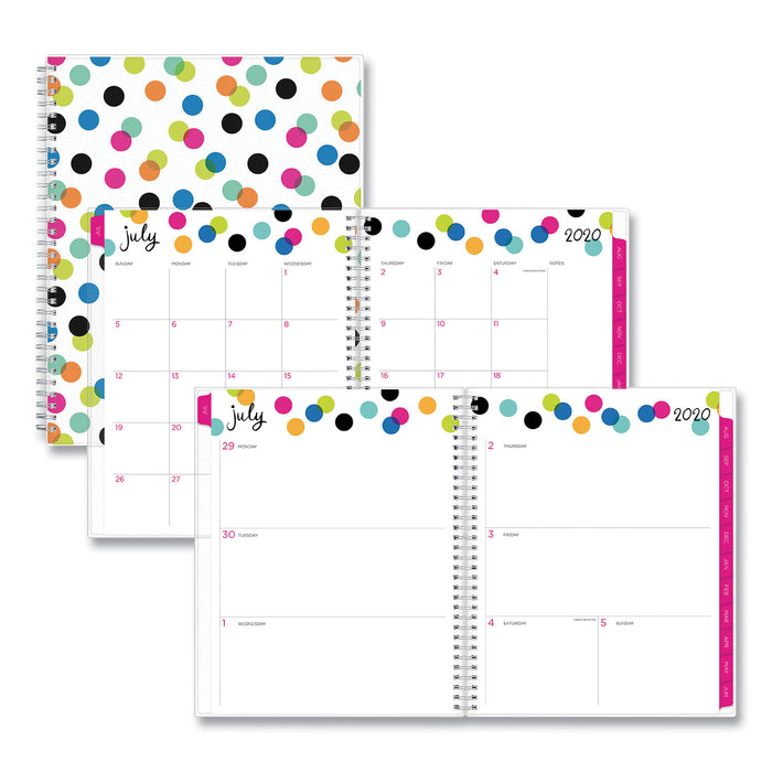Ampersand Dots Academic Year Weekly/Monthly Planner, 11 x 8.5, Multicolor, 2020-2021